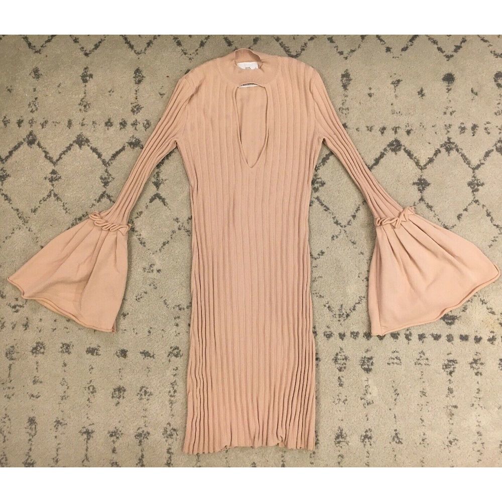C/meo Collective Dress Mauve Ribbed Bell Sleeves